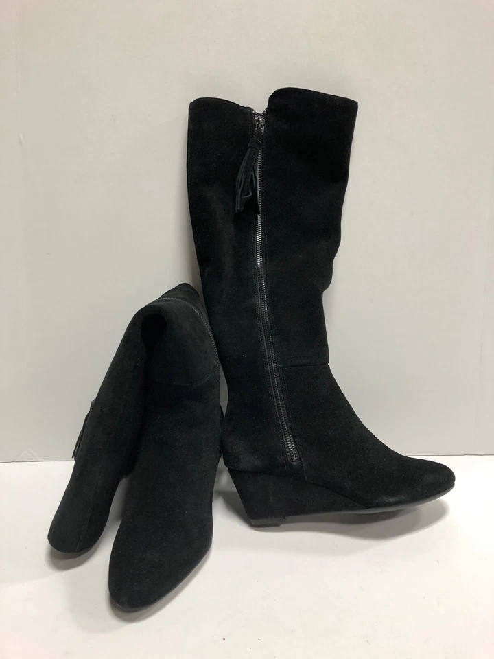 Botas hasta la rodilla Anne Klein Alanna para mujer negras gamuza US5 M Foto 3 de 4