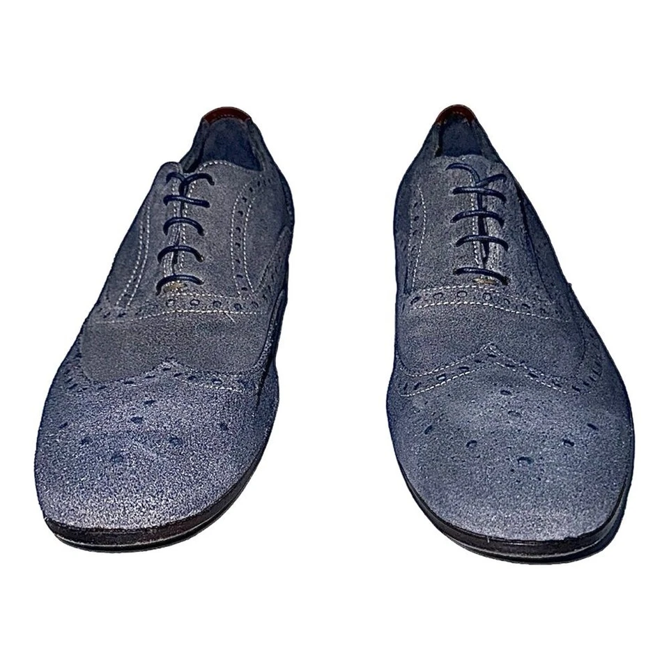 Zapatos Oxford Paul Smith Azul Gamuza Punta de Ala EE. UU. 9 M Foto 3 de 4