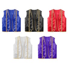 Unisex Kids Waistcoat Medieval Steampunk Vest Sleeveless Cosplay Costumes