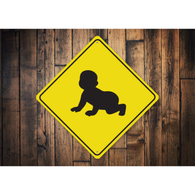 Baby Crossing Diamond Metal Sign | eBay