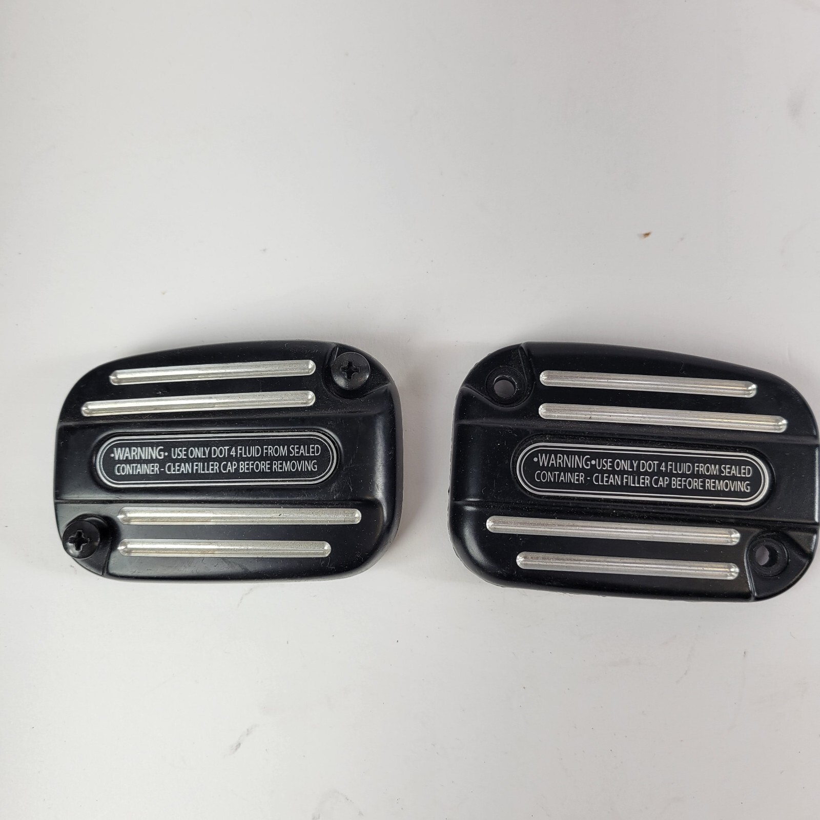 Clutch & Brake Master Cylinder Cover Black Edge Cut fits Harley Davidson