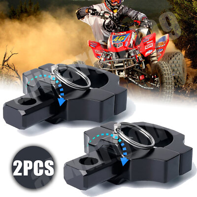 Pair UTV ATV RZR Rear LED Flag Whip Antenna Reverse Light Mount Brackets Rollbar