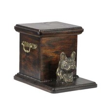 French Bulldog urn Beautiful solid wood casket cremation urn for dog's ash