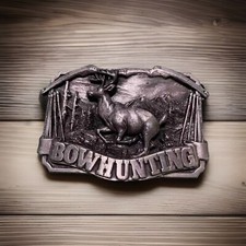 Bow Hunting Belt Buckle Deer Hunter Stag Buck Vintage