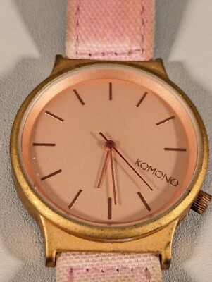 Komono I am The Wizard Pink Dial Canvas Leather Band Watch | eBay