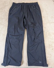 REI Elements Ultra Light Men's Black XXL Rain Pants 30L Windproof Hydrowall EUC