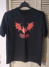 ❤Romwe Dracula Shirt XL Black Red Demon In The Dark Short Sleeve 