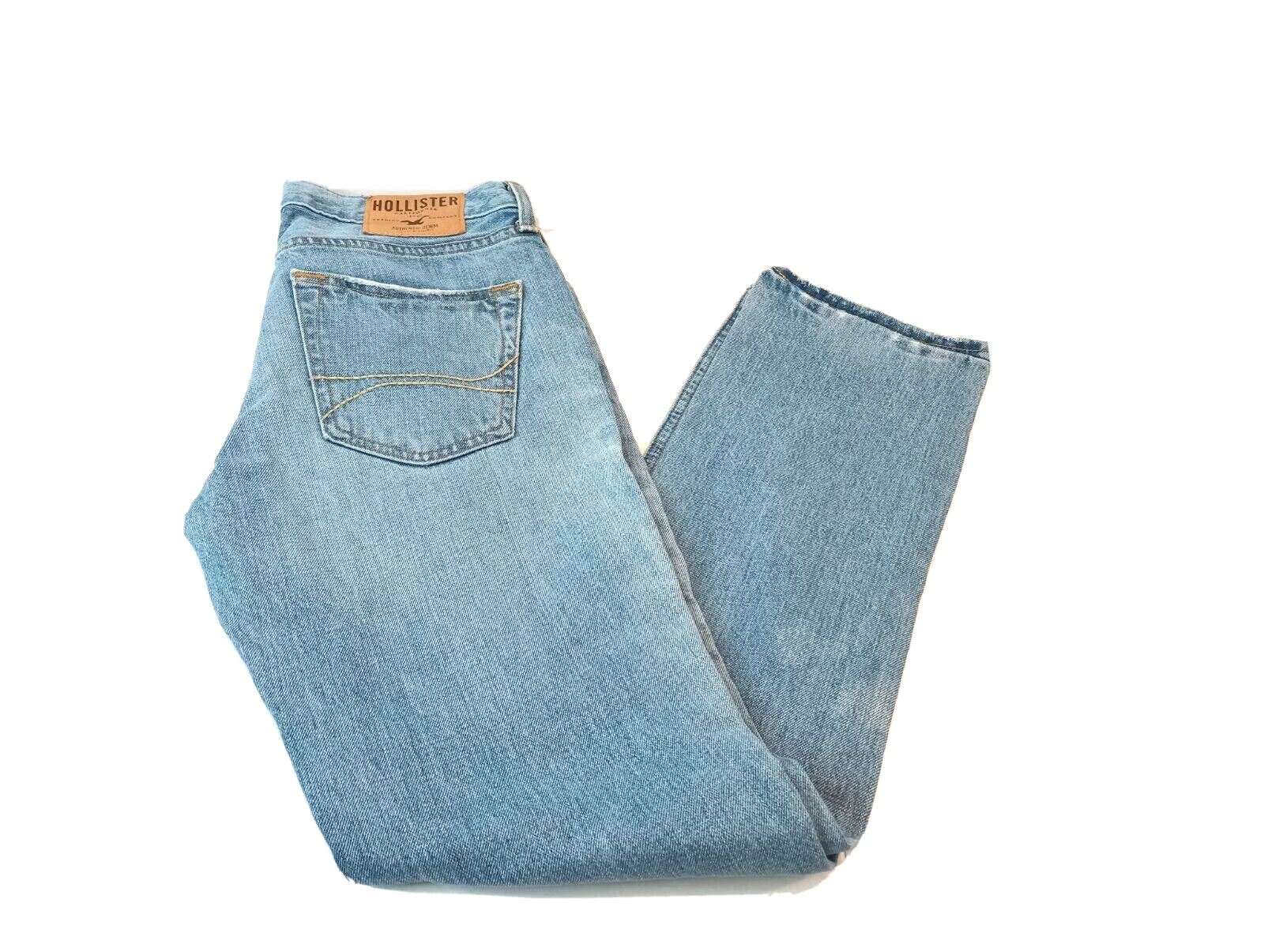 Hollister California Men's Denim Light Wash Button Fly Straight Leg Jeans 30x31