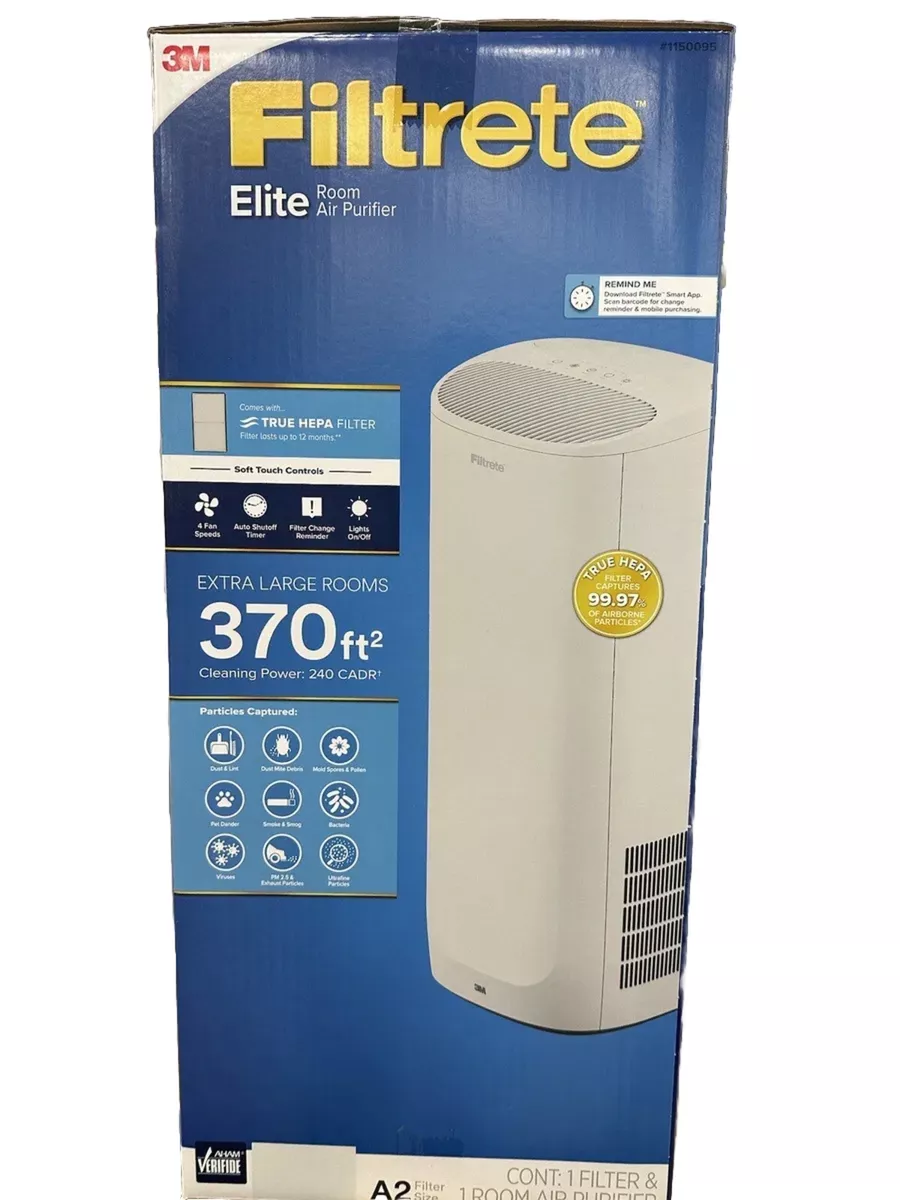 Filtrete by 3m room air purifier large room tower 2024 370 sq ft coverage