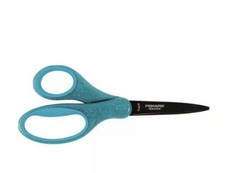 Fiskars Turquoise Glitter Comfort Grip Scissors Non Stick 7" Student Age12 