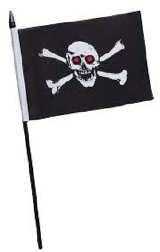 Pirate Skull Red Eyes Flag Table Hand Waving Flags Bunting Scrunchie Displays - Photo 11/28