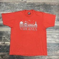 Screen Stars Best Men’s XL Vintage “Virginia” 1988 Red T-Shirt 50/50