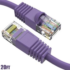 20FT Cat6 RJ45 Ethernet LAN Network UTP Patch Cable Gold Snagless 24AWG Purple