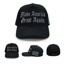 Make America Great Again Black Hat – MAGA Cap with Embroidered Design – One Size