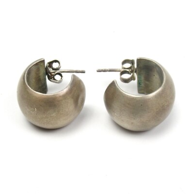 Designer Creolen Ohrringe aus 925 Sterling Silber Vintage Silver Earrings