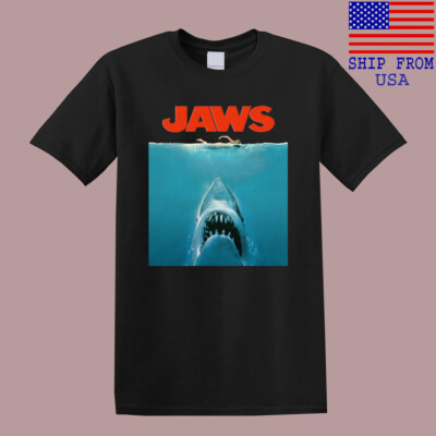 JAWS Retro Movie Shark Men's Black Size S-5XL
