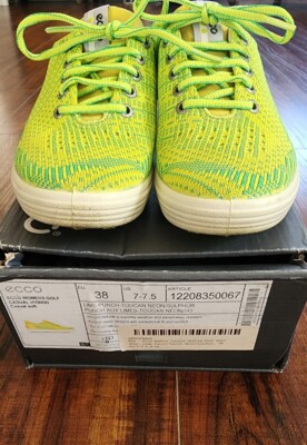Ecco Women Golf Casual Hybrid Soft Knit Lime Neon Size 38 EU, 7-7.5 US Good Cond