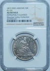 1873 NGC AU FS-101 Doubled Die Obverse Quad Stripe Liberty Seated Half Dollar