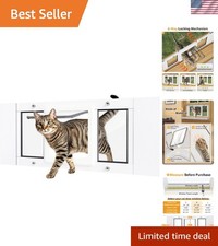 Magnetic Closure Cat Door for Windows 27-32 Inches - Effortless Pet Freedom