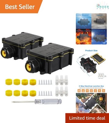 Waterproof  Plastic Junction Box 2-Way Outdoor Weatherproof Power