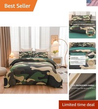 Stylish Green Camouflage Twin Bedding Set - Perfect for Gaming Enthusiasts