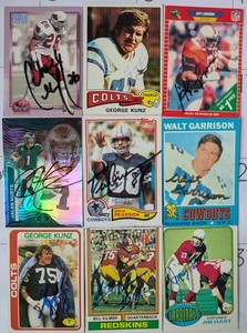 Vintage NFL Autographed Cards Lot (9)