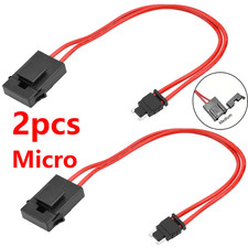 2pcs New Car Modification ACC Fuse Box Micro Fuse Tap Power Socket Holder 16AWG
