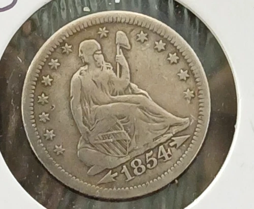 1854-O Seated Liberty Quarter CHOICE VF