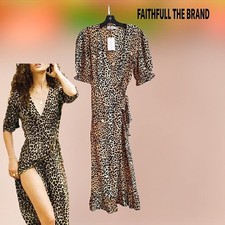FAITHFULL the Brand NEW Cottagecore ABBEY Leopard Wrap Midi Dress 6