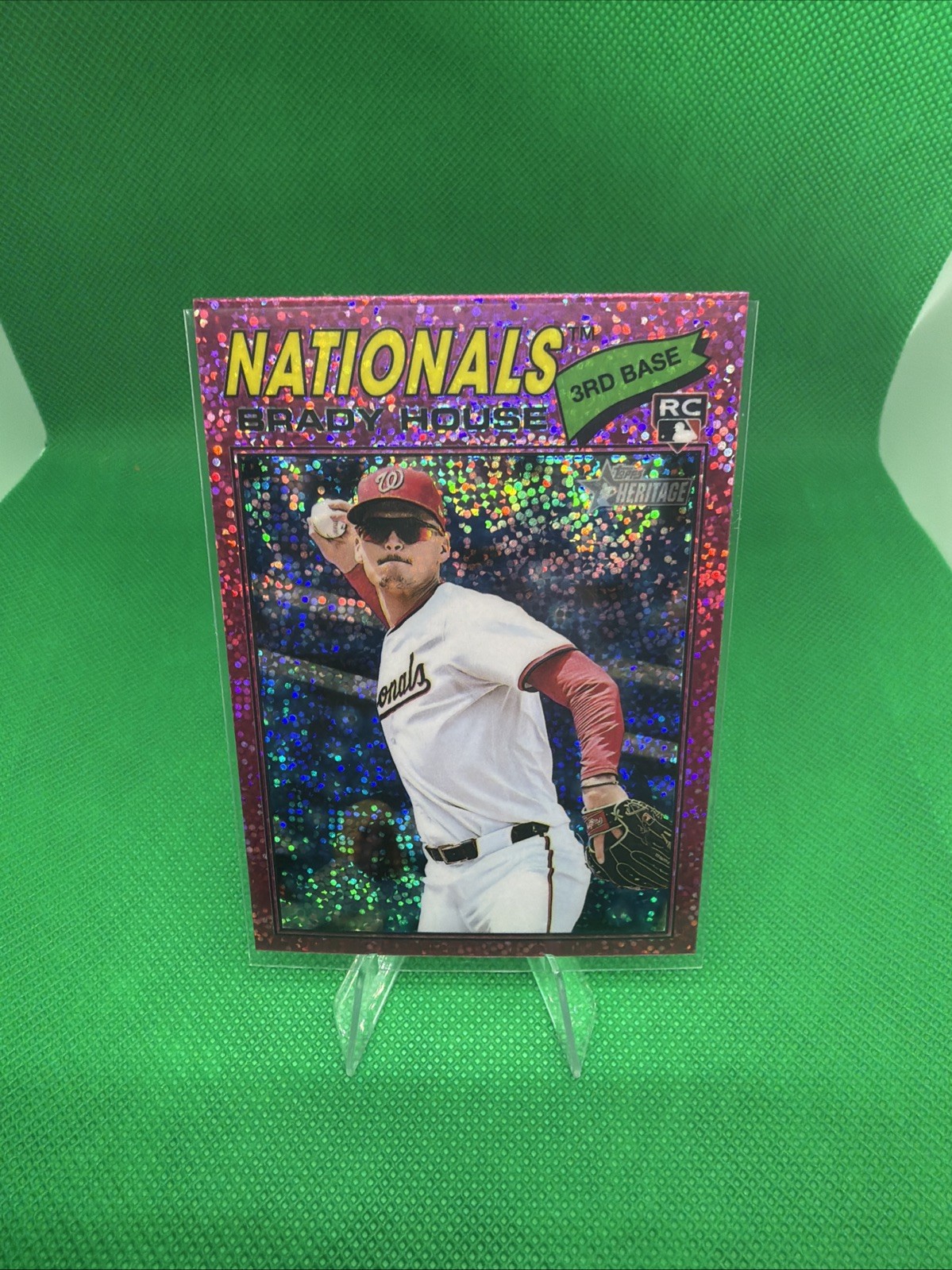 2026 Topps Heritage #153 Brady House Chrome Pink Sparkle - Washington Nationals