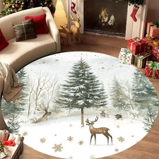 850gm² Velvet Forest Elk Pattern Floor Mat, Thickened and Wear-Resistant, Suitab