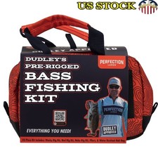 Dudley Pre-Rigged Soft Plastics Bass Fishing Kit Wacky Ned Neko Rigs Bait Bag US