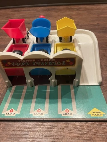 Fisher Price Dump Truckers #979 Vintage Play Set Complete with People/boulders