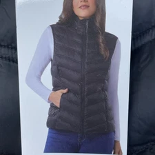 32 Degrees Women's M Puffer Vest Black Nylon e0895