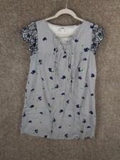 Old Navy Lace Front Floral Mini Dress Womens M Blue Floral Crochet Sleeve Boho