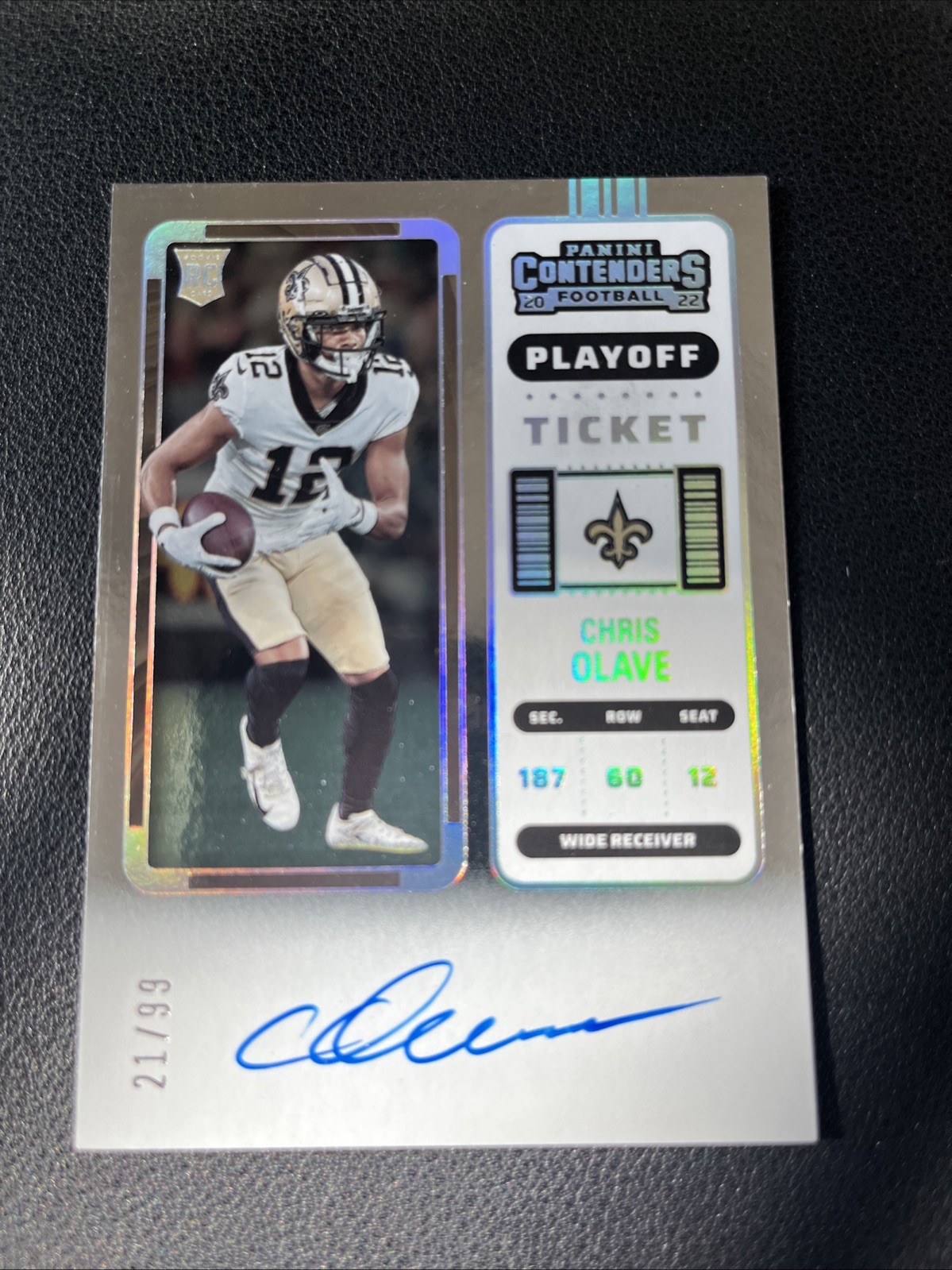 Chris Olave 2022 Panini Contenders Playoff Ticket RPS On-Card Auto /99 🔥