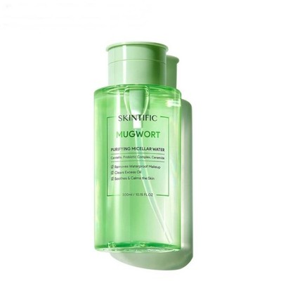SKINTIFIC Mugwort Purifying Micellar Water removes makeup waterproof without dry