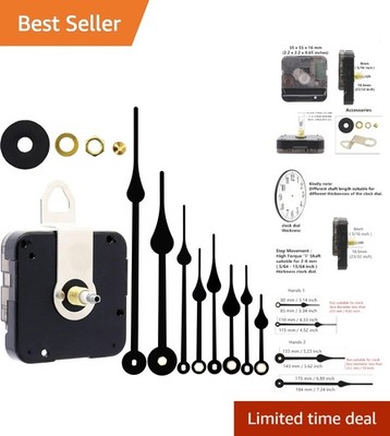 Battery-Powered Quartz Clock Movement Parts - Replace or Create Unique Clocks