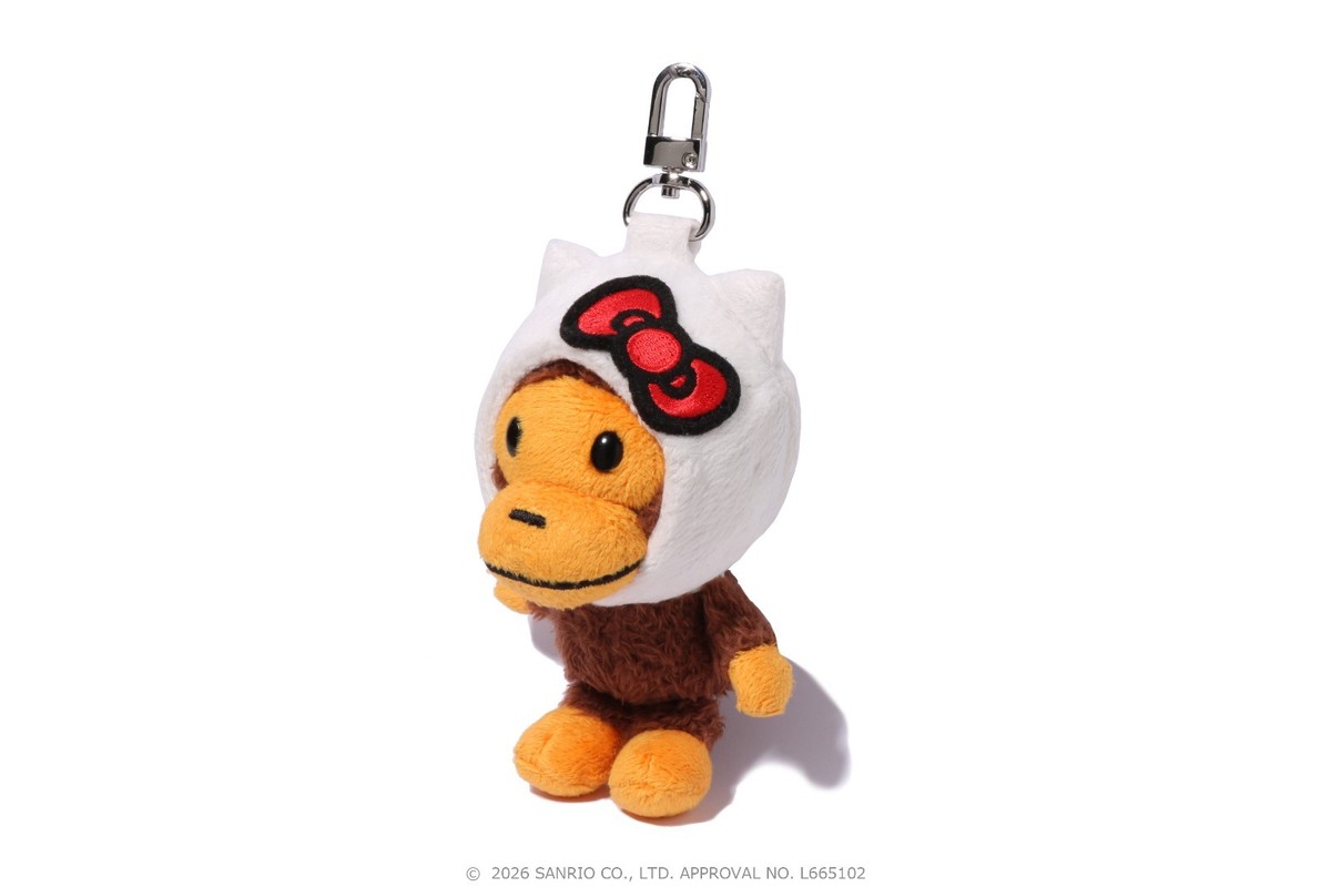 パ*ー様 サンリオ ハローキティ マスコットチャーム BAPE x Sanrio BAPE® x SANRIO CHARACTERS PLUSH DOLL KEYCHAIN ​​Hello Kitty