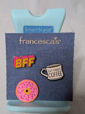 Set Of Three Francesca Coffee And Bff Pins