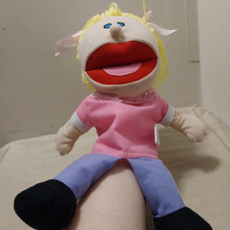 2019 Fun Express Happy Kids Hand Puppet 12.5" Blonde Girl Oriental Trading