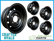 16" SATIN BLACK Wolf Style Steel HD Wheel Rims ET0 for LR Defender x 5