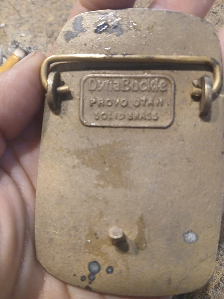 Hebilla de cinturón Berger Bullets vintage tono dorado latón EE. UU. Foto 3 de 4