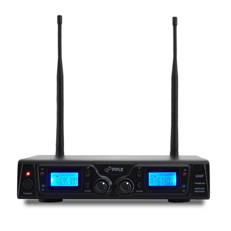 Pyle 2 Channel UHF Wireless Microphone System Lavalier/Lapel Headsets PDWM3365 - Image 2 of 4