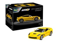 Revell - Easy-Click Corvette Stingray 2014 Gelb Zum Zusammenbauen - 1/25 - Re...