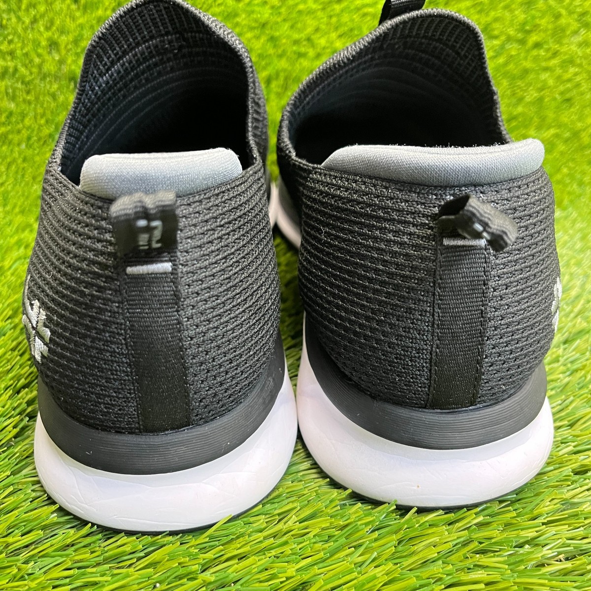 Kuru Atom Mens Size 8 Black White Gray Athletic Walking Slip On Shoes Sneakers Kuru Mens Atom Slip-On Sneakers Grey Knit Orthopedic Walking  main image 3
