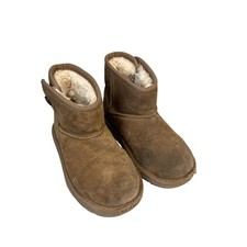UGG Boots Kids Size 11 Brown Suede Shearling Lined Ankle Winter 1118890T