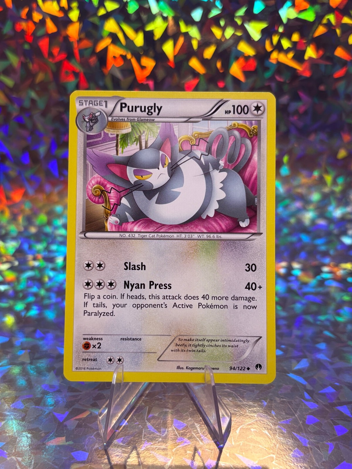 PURUGLY 94/122 UNCOMMON BREAKPOINT POKEMON LP