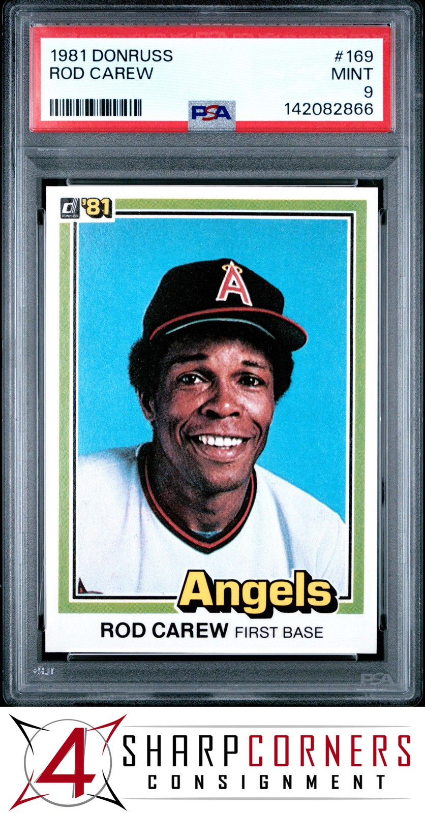 1981 DONRUSS #169 ROD CAREW ANGELS HOF PSA 9