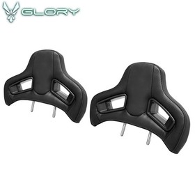 Pair Seat Headrest CFL BK PU Rod Dia 14mm Space 140mm Fit Civic/BMW 3 Serise